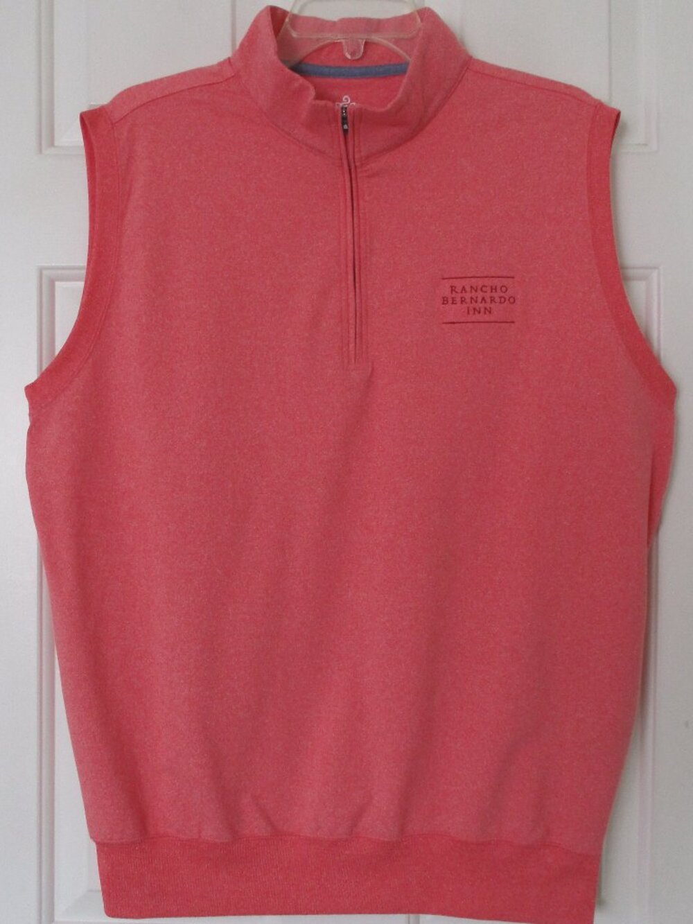 turtleson Mens "Rancho Bernardo Inn" (CA) Peach Golf 1/4 Zip Vest NWOT - Large
